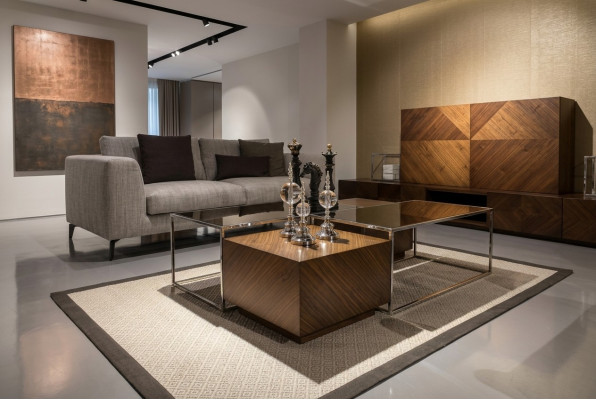 Luxusní stolk do obývacího pokoje z masivního dřeva s designem skla Moderní Nový