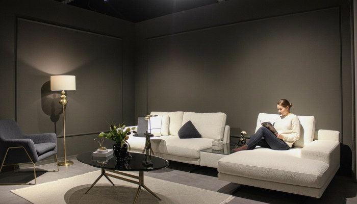 Design obývacího pokoje kompletní 3 kusy textilní sedací soupravy Moderní konferenční stolek