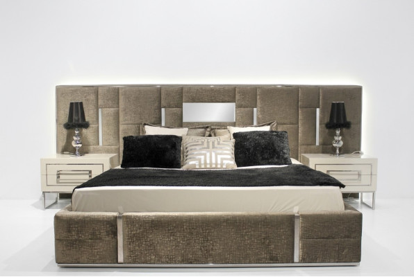 Luxus Schlafzimmermöbel Komplett Möbel 3tlg Doppelbett 2x Nachttische