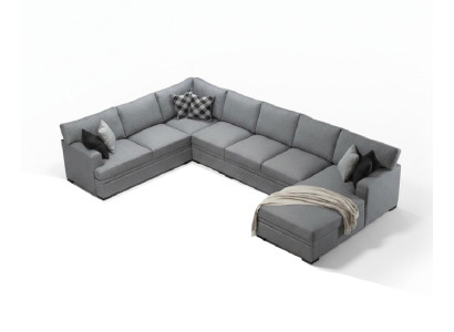 Modern Design Möbel Sofa U-Form Grau Ecksofa Wohnzimmer Einrichtung Neu