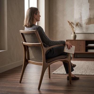 Armlehnstuhl Esszimmer Modernen Stuhl Holz Möbel Design Einrichtung