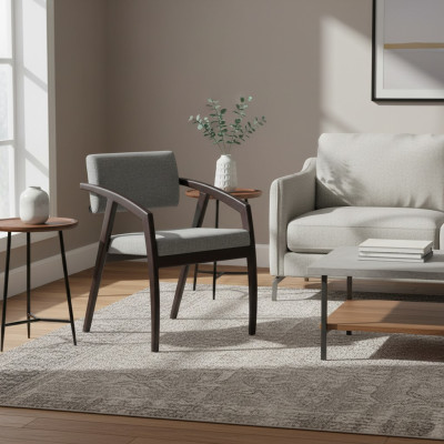 Židle s loketní opěrkou potahovanými sedákem jídelní místnost dřevo design luxusní styl nový.