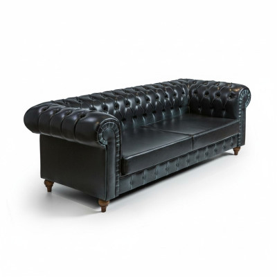 Moderní pohovka Chestefield Sofa Couch Trojsedák Luxusní Oblečené nábytkové sady Návrháři.