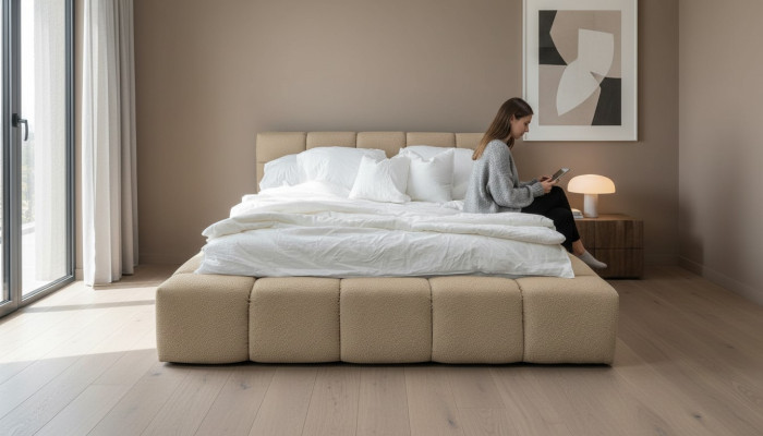 Ložnice Design 180x200cm Postel Dvojlůžko Luxus Samt Textilie Lůžko Dvojité