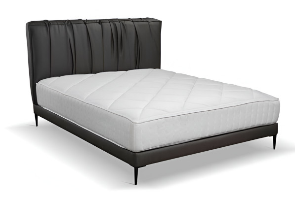 Graues Doppelbett Polster Betten Bettkasten Design Eleganter Stoff Bett