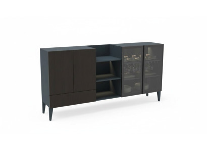Modernes Sideboard Holzmöbel Anrichte Kommode braun Schwarz Neu