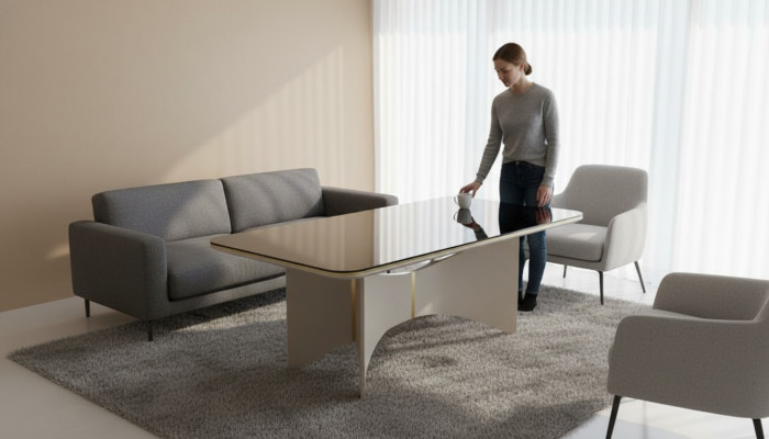 Modern Luxus Tisch Grau Tische Esstisch Design Esszimmer Neu