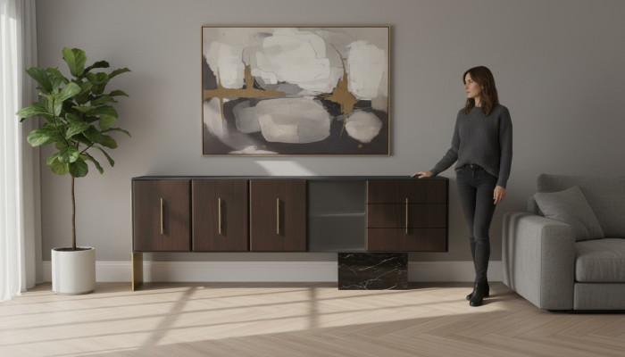 Modernes Sideboard Holz Kommoden Möbel Luxus Design TV Ständer neu