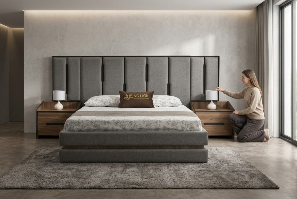Modernes 3tlg Schlafzimmer Set Elegant Bett 2x Nachttische Komplett