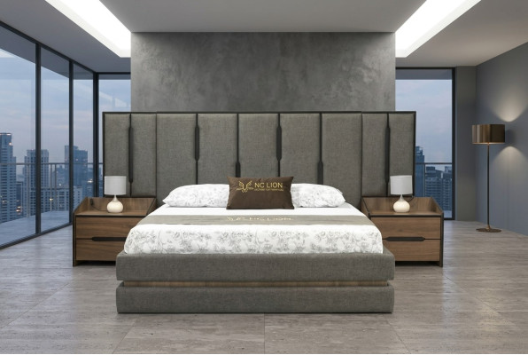Modernes 3tlg Schlafzimmer Set Elegant Bett 2x Nachttische Komplett