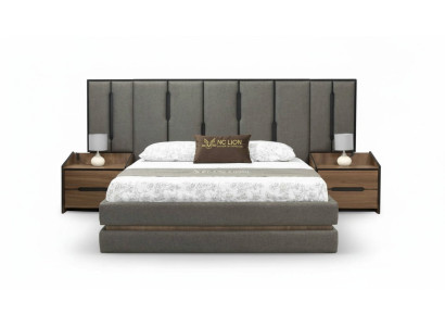 Modernes 3tlg Schlafzimmer Set Elegant Bett 2x Nachttische Komplett