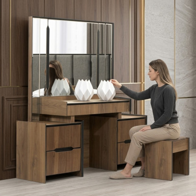 Elegant Schminktisch mit Spiegel luxuriös Möbel im Schlafzimmer Neu