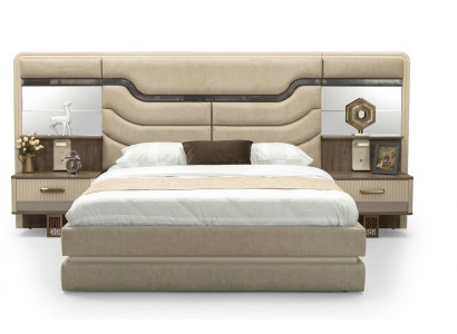 Möbel Betten Luxus Bett 2x Nachttische 3 tlg. Schlafzimmer Set Design