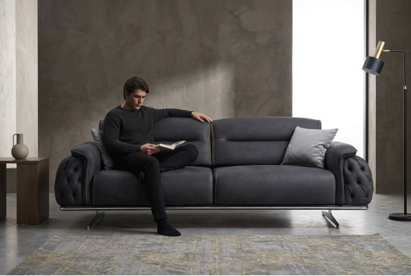 Perfekt weich 3 Sitzer Sofa für Wohnzimmer Textil Polstermöbel neu Luxus