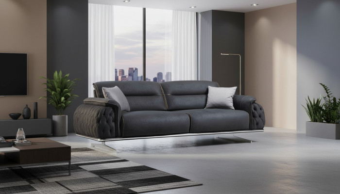 Perfekt weich 3 Sitzer Sofa für Wohnzimmer Textil Polstermöbel neu Luxus