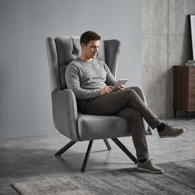 Křeslo potah sedadlo designer textil 1-místná pohovka potahování styl