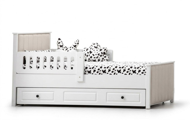 Kinderbett Holzbett Funktionsbett Ausziehbares Bett 200 Holz Weiß