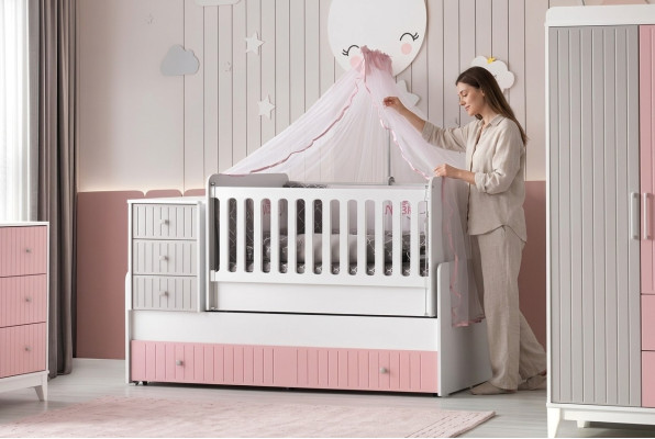 Elegantní dětská postýlka pro dítě Více barevných Perfektní nábytek do dětského pokoje odstranění