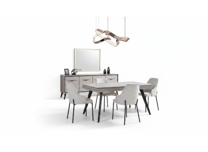 Moderne Esszimmer Holz Möbel Luxus Anrichte Spiegel Esstisch 6x Stühle