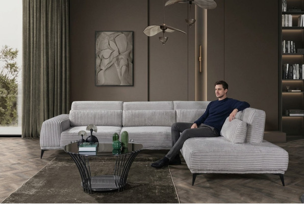 Elegantní rohová sedací souprava L tvaru Luxus obývací pokoj Pohovky gauce