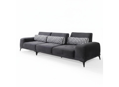 Grauer 4-Sitzer Wohnzimmer Luxus Couch Moderne Couch Polster Möbel Neu