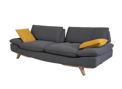 Elegantní šedá třísedadlová pohovka Moderní luxusní obývací pokoj gauče