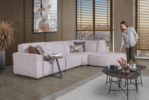 Exklusives Weißes Ecksofa L-Form Wohnzimmer Designer Couch Moderne Möbel