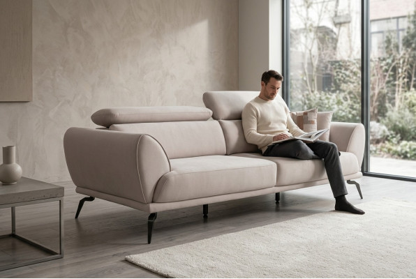 Weißer Wohnzimmer 3-Sitzer Designer Luxus Couch Moderne Sitzmöbel Neu