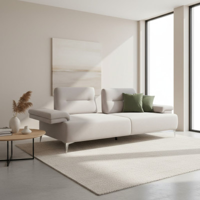 Přeloženo do češtiny: Světle béžová pohovka designový 3-místný obývací pokoj elegantní sedačky moderní pohovky