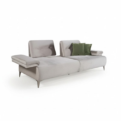 Přeloženo do češtiny: Světle béžová pohovka designový 3-místný obývací pokoj elegantní sedačky moderní pohovky