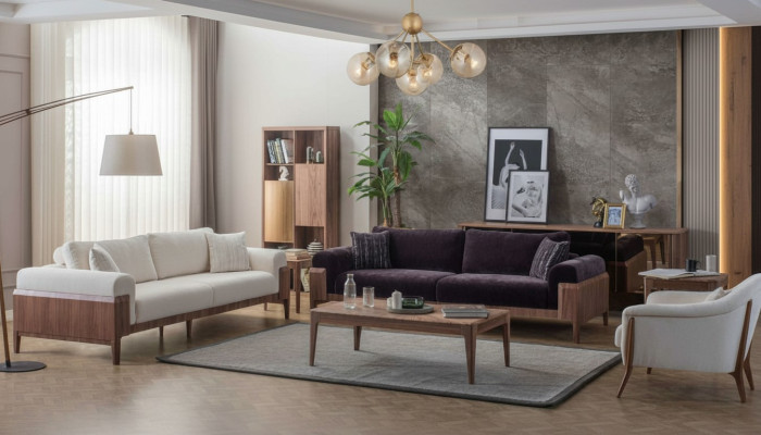 Mehrfarbige Sofagarnitur Designer Weißer 3-Sitzer Luxus Polstersessel