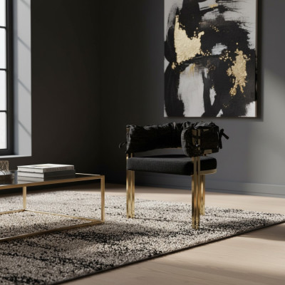 Černá kovová židle designer jídelní křesla luxusní židle z nerezové oceli.