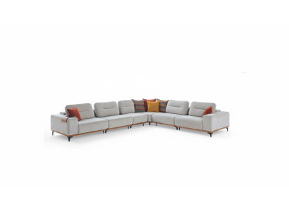 Graues Ecksofa Exklusives L-Form Garnitur Luxuriöse Wohnzimmer Möbel