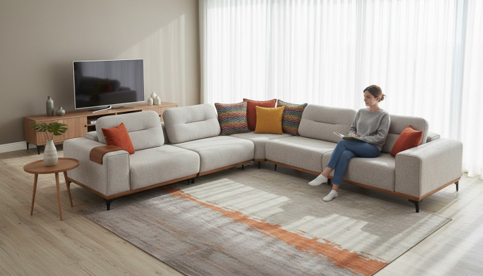 Weißes Exklusives L-Form Polstersofa Designer Ecksofa Wohnzimmer Sitzer