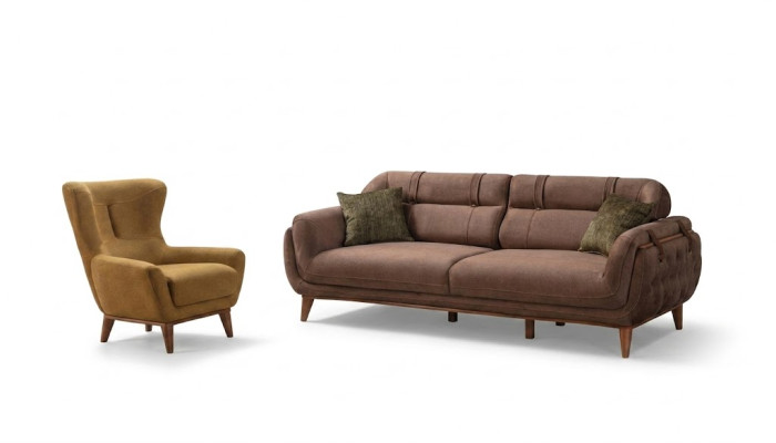 Elegantní obývací pokoj, designová sedací souprava, sada 3+1