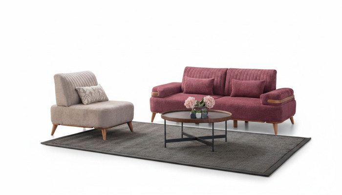 Zweifarbige Wohnzimmer Sofagarnitur Designer Möbel 3-Sitzer Edler Sessel
