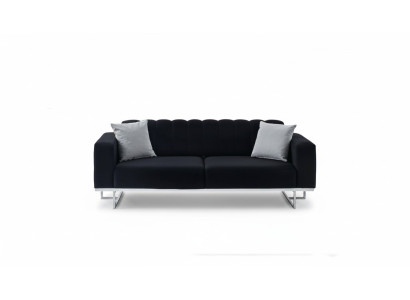 Schwarzer Luxus 3-Sitzer Moderne Wohnzimmer 3-er Polster Couchen Neu