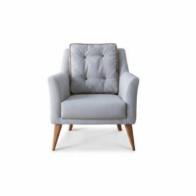 Hellblauer Wohnzimmer Einsitzer Designer Polstersessel Relax Sessel Möbel