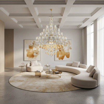 Großer Kronleuchter Luxus Lüster Wohnzimmer Pednel leuchte Beleuchtung Lampe