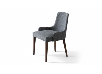 Exklusivní šedé židle s hnědými nohami z designového jídelního setu Novinka