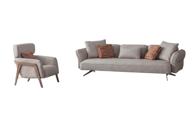 Luxus Modern Wohnzimmer Set 4tlg. Sofa 4 sitzer Sessel couchtisch Garnitur