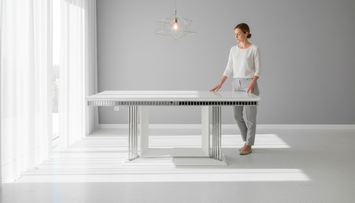 Výhradní designérský jídelní stůl Moderní nábytek do jídelny Bílý stůl 200x100