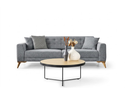 Modern Dreisitzer Sofa Grau Couchen luxus Möbel im Wohnzimmer 223cm