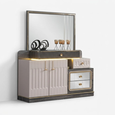 Kommode Spiegel Luxus Konsole Sideboard Design Schlafzimmer Kommoden
