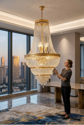 Lampe Hängeleuchte Kronleuchter Kristalllampe Deckenleuchte Lampen 60x135