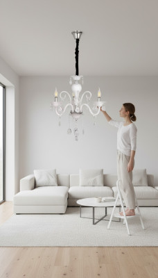 Stropní lampa Moderní visuté svítidlo obývacího pokoje Luxus nové bílé