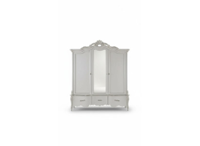 Weißer Kleiderschrank Massivholz Möbel Schlafzimmer Designer Glastüren