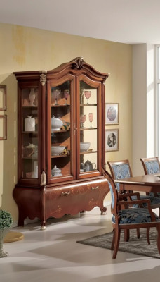 Luxus Holz Vitrine Anrichte Design Schränke Braun Italienische Möbel Neu