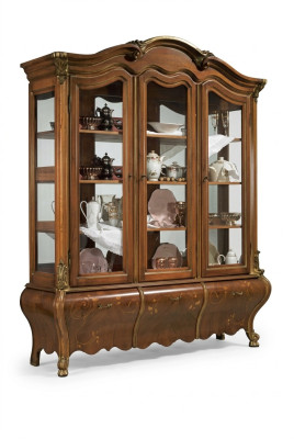 Luxus Holz Vitrine Anrichte Design Schränke Braun Italienische Möbel