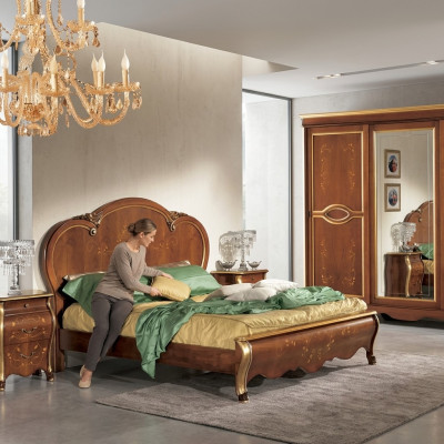 Bett Polster Klassische Doppelbett Holz Hotel Betten Schlafzimmer Polster